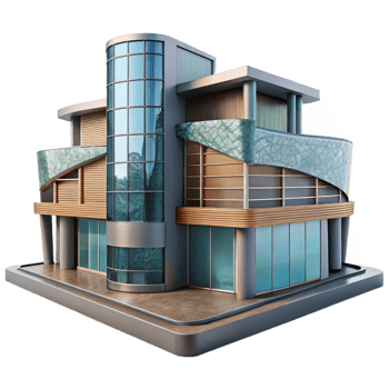 elegant creative Modern Building Abstract Architecture Transparent Background detailed png