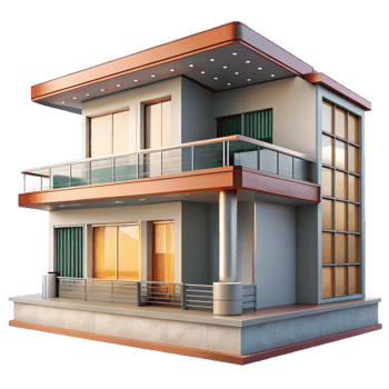 impressive vintage Modern Building Exterior with Balcony Transparent Element authentic png