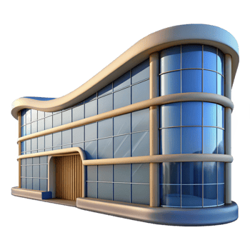 dramatic artistic Modern Building Facade with Glass Panels Transparent Element high quality png