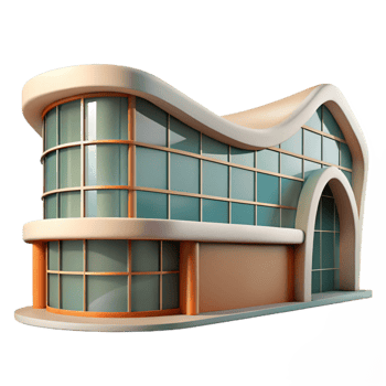extraordinary artistic Modern Building Facade with Glass Panels Transparent Element png