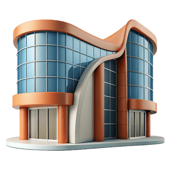 dramatic creative Modern Building with Curved Facade Transparent png
