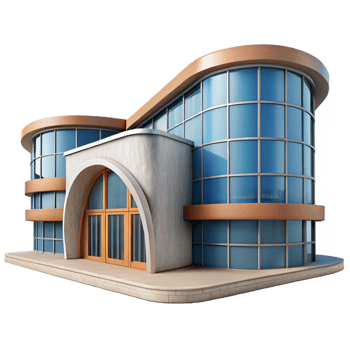 magnificent traditional Modern Building with Curved Facade Transparent detailed png