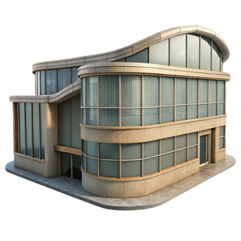 wonderful creative Modern Building with Curved Facade Transparent professional png