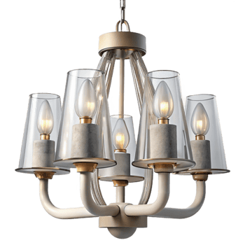 impressive minimalist Modern Chandelier with Glass Shades Transparent Element png