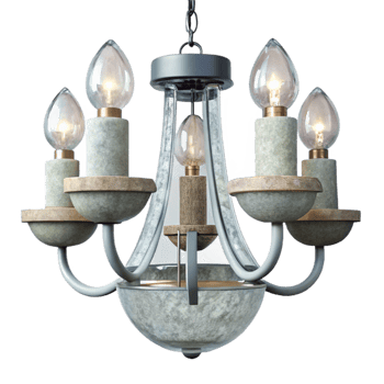 wonderful rustic Modern Chandelier with Glass Shades Transparent Element premium png