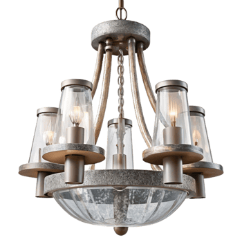 elegant abstract Modern Chandelier with Glass Shades Transparent Element png