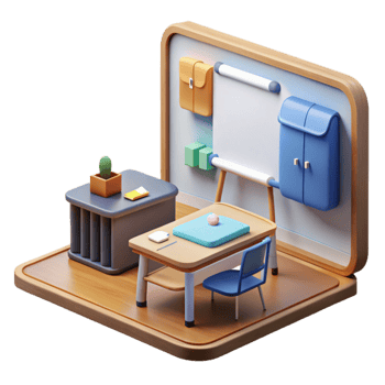 stunning contemporary Modern Classroom with Interactive Whiteboard Transparent Background authentic png