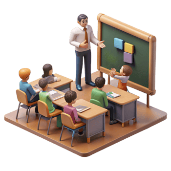 stunning modern Modern Classroom with Students and Teacher Transparent Background detailed png