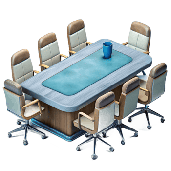 serene creative Modern Conference Room with Table and Chairs Transparent Background png