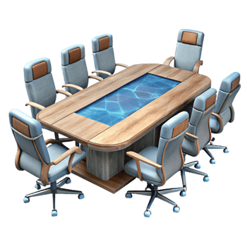 magnificent modern Modern Conference Room with Table and Chairs Transparent Background detailed png
