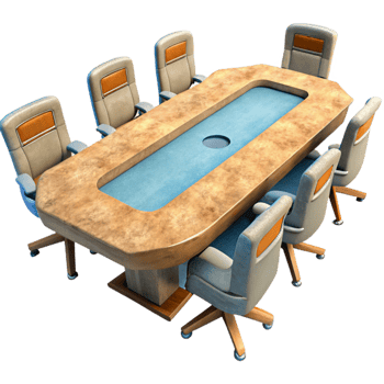 beautiful rustic Modern Conference Table with Glass Top Isolated premium png