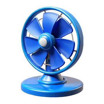 elegant abstract Modern Desk Fan with Chrome Base Cutout authentic png