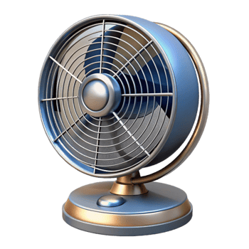 serene classic Modern Desk Fan with Chrome Base Cutout high quality png