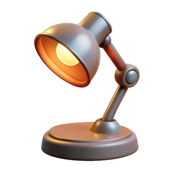 vibrant abstract Modern Desk Lamp Cutout with Warm Lighting Transparent Background original png