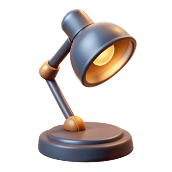 beautiful abstract Modern Desk Lamp Cutout with Warm Lighting Transparent Background high resolution png