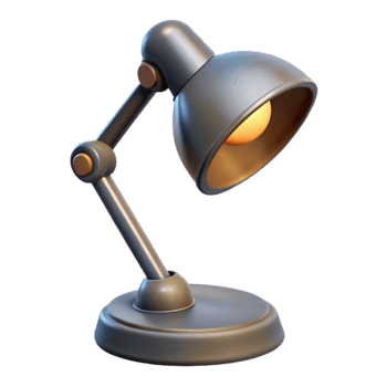 serene artistic Modern Desk Lamp with Warm Light Side Angle Transparent original png