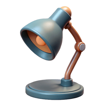 dramatic creative Modern Desk Lamp with Warm Light Side Angle Transparent high quality png