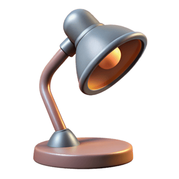 magnificent contemporary Modern Desk Lamp with Warm Light Side Angle Transparent detailed png