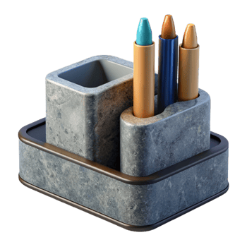 stunning abstract Modern Desk Organizer with Stationery Isolated png
