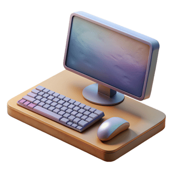 stunning artistic Modern Desktop Computer with Keyboard and Mouse Transparent Background authentic png