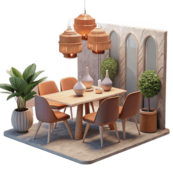 impressive rustic Modern Dining Room Interior Cutout high quality png