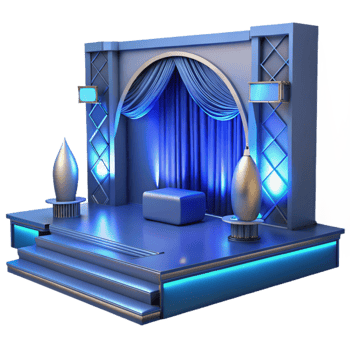 serene traditional Modern Event Stage with Spotlights Isolated png