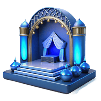 dramatic modern Modern Event Stage with Spotlights Isolated premium png