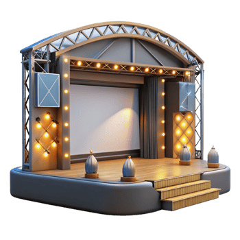 serene modern Modern Event Stage with Spotlights Isolated high resolution png