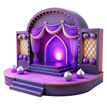elegant modern Modern Event Stage with Spotlights Isolated authentic png
