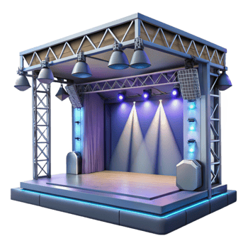 serene creative Modern Event Stage with Spotlights Isolated authentic png
