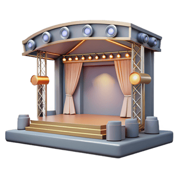 extraordinary creative Modern Event Stage with Spotlights Isolated genuine png