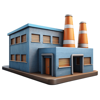 vibrant modern Modern Factory Exterior Daytime Cutout detailed png