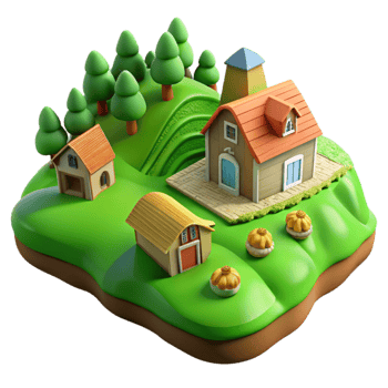wonderful rustic Modern Farmhouse Aerial View Isolated Cutout exclusive png