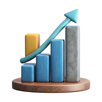 stunning rustic Modern Graph Showing Growth Isolated high quality png