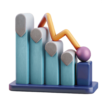 magnificent vintage Modern Graph Showing Decline Isolated exclusive png