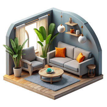 extraordinary abstract Modern Interior Living Room Isolated professional png
