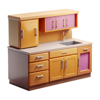 elegant modern Modern Kitchen Cabinets Set Isolated Cutout professional png