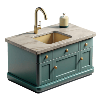 stunning traditional Modern Kitchen Countertop with Sink Transparent professional png
