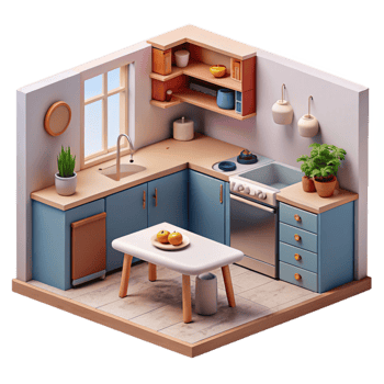 impressive abstract Modern Kitchen Interior Cutout authentic png