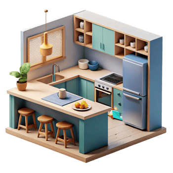 extraordinary rustic Modern Kitchen Interior Cutout png