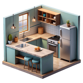 stunning classic Modern Kitchen Interior Cutout detailed png
