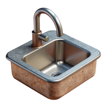 elegant creative Modern Kitchen Sink with Faucet Isolated Cutout detailed png