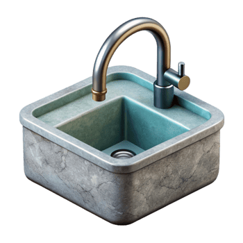 elegant classic Modern Kitchen Sink with Faucet Isolated Cutout high resolution png