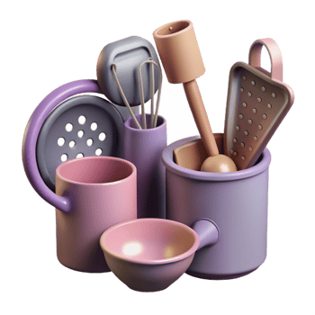 serene modern Modern Kitchen Utensils Set Isolated Cutout genuine png