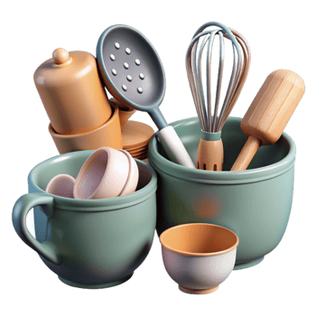 wonderful rustic Modern Kitchen Utensils Set Isolated Cutout original png