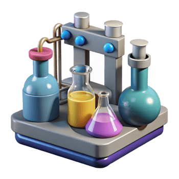 impressive contemporary Modern Laboratory Equipment Set Top View Cutout detailed png