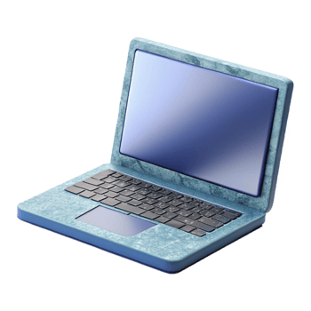 serene traditional Modern Laptop with Blank Screen Isolated premium png