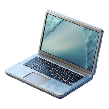magnificent artistic Modern Laptop with Blank Screen Isolated genuine png