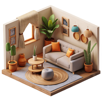 beautiful creative Modern Living Room Interior Cutout high quality png