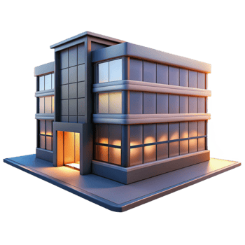 impressive abstract Modern Office Building at Night Cutout Element exclusive png
